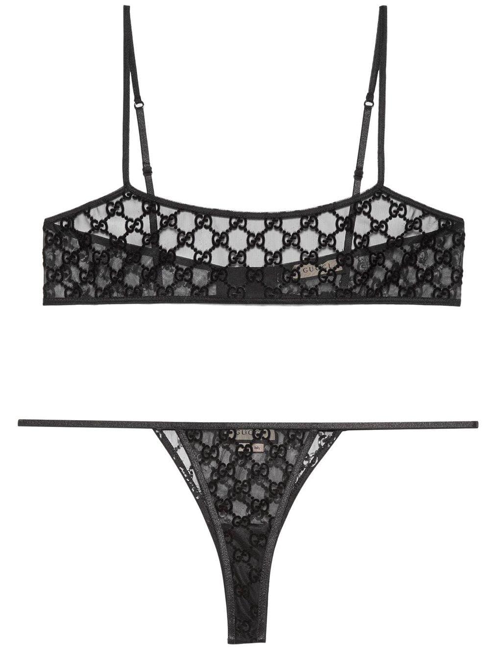 Gucci Tulle Jacquard Bra Set - Farfetch