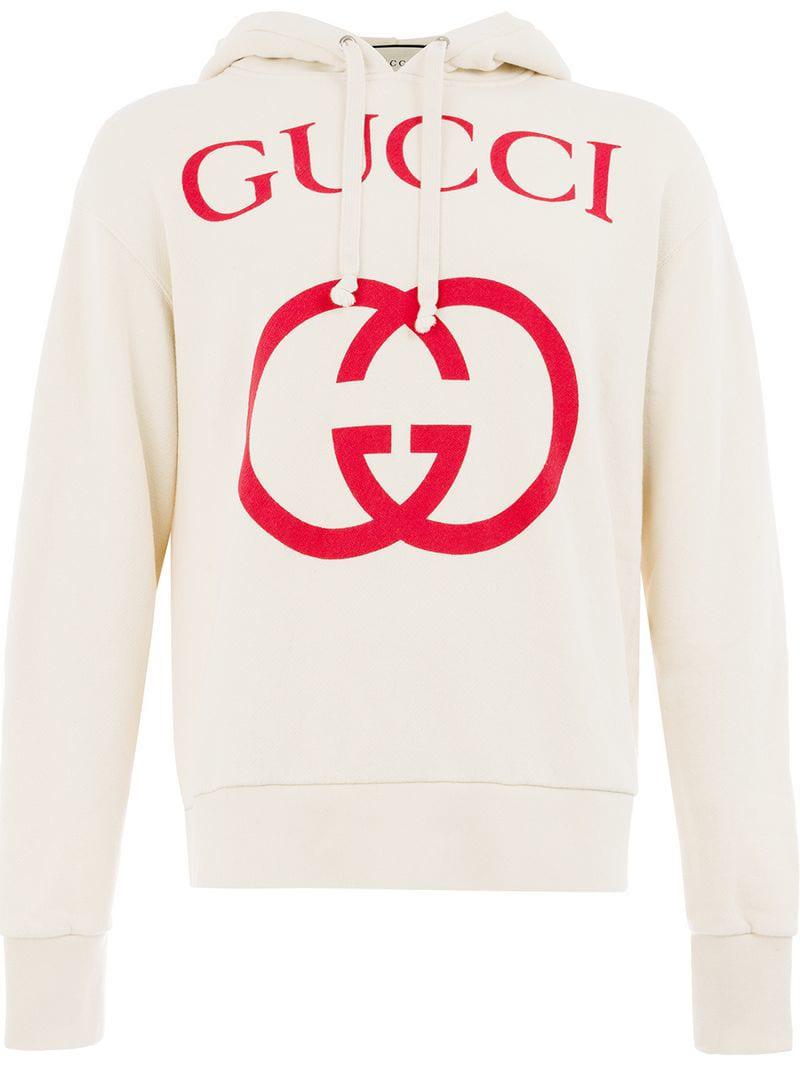 gucci hooded sweatshirt with interlocking g