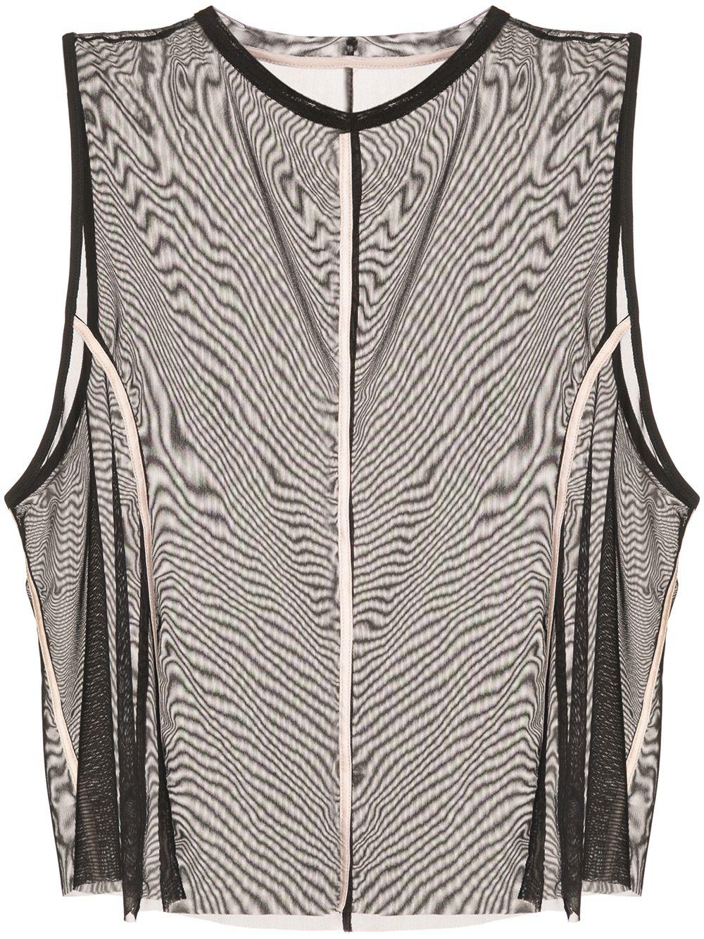 即納可能生産完了特価 Kiki De Montparnasseレディース ブラック Muscle メッシュ タンクトップ 売れ筋