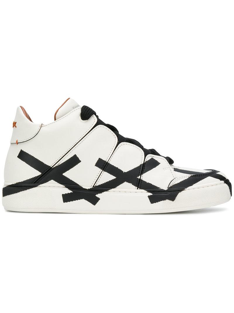 Zegna Cross Midtop Trainers in White for Men