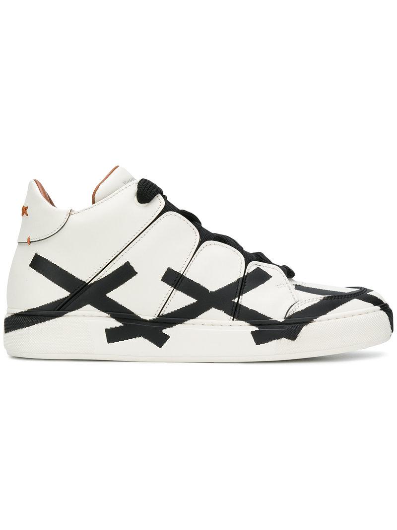 しろん ZEGNA Cross Midtop Trainers in White for Men | Lyst