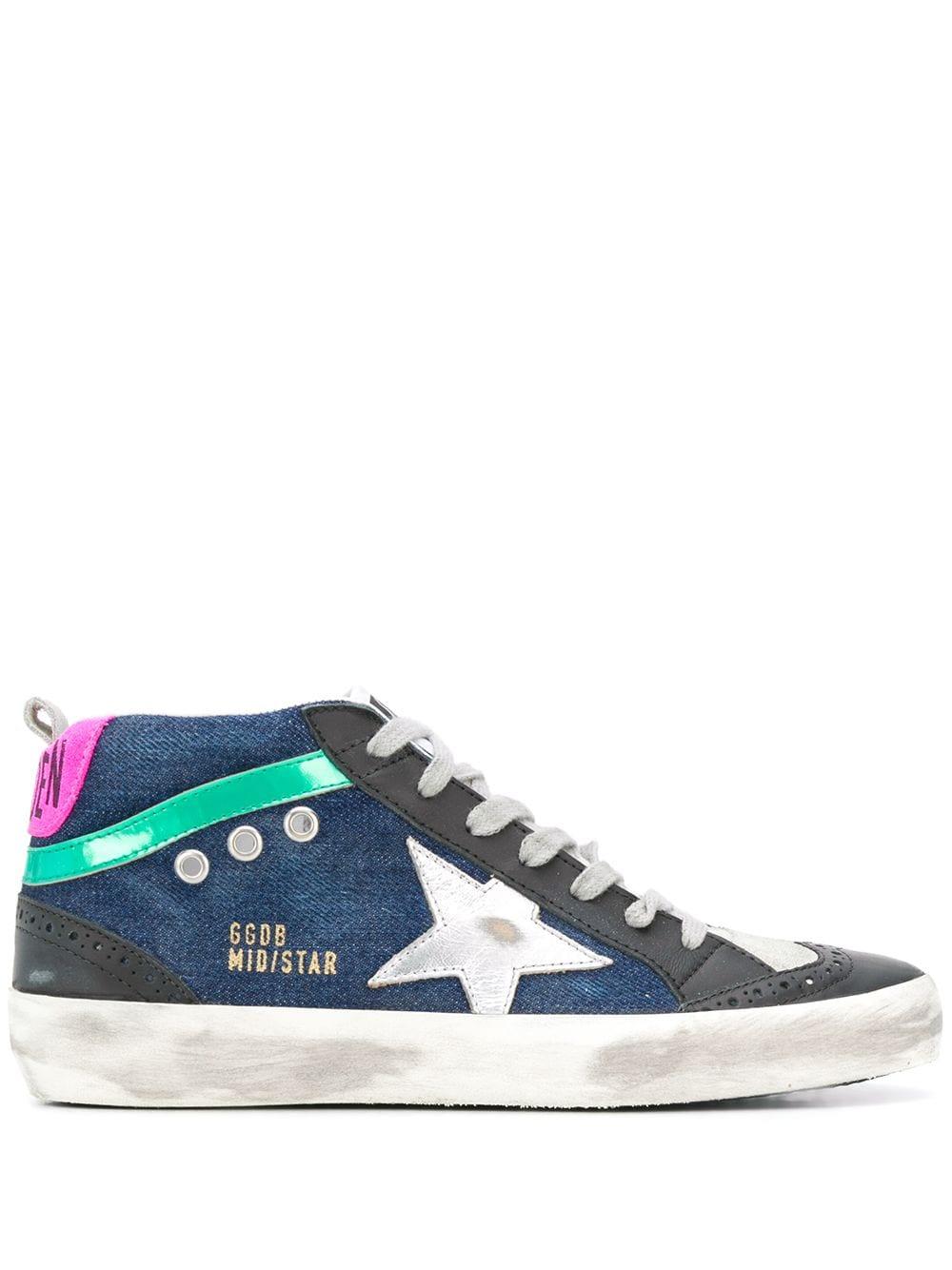 Golden Goose Deluxe Brand Mid-star Lace-up Sneakers in Blue - Lyst