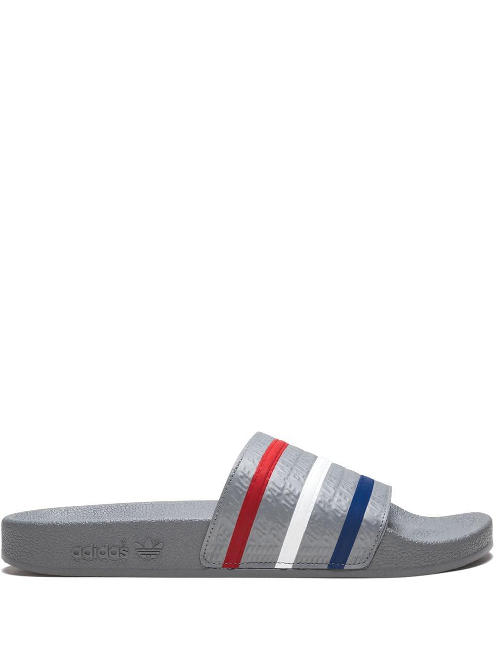 adidas Synthetisch Palace Skateboards X Adilette Instappers in het Grijs  voor heren - Lyst