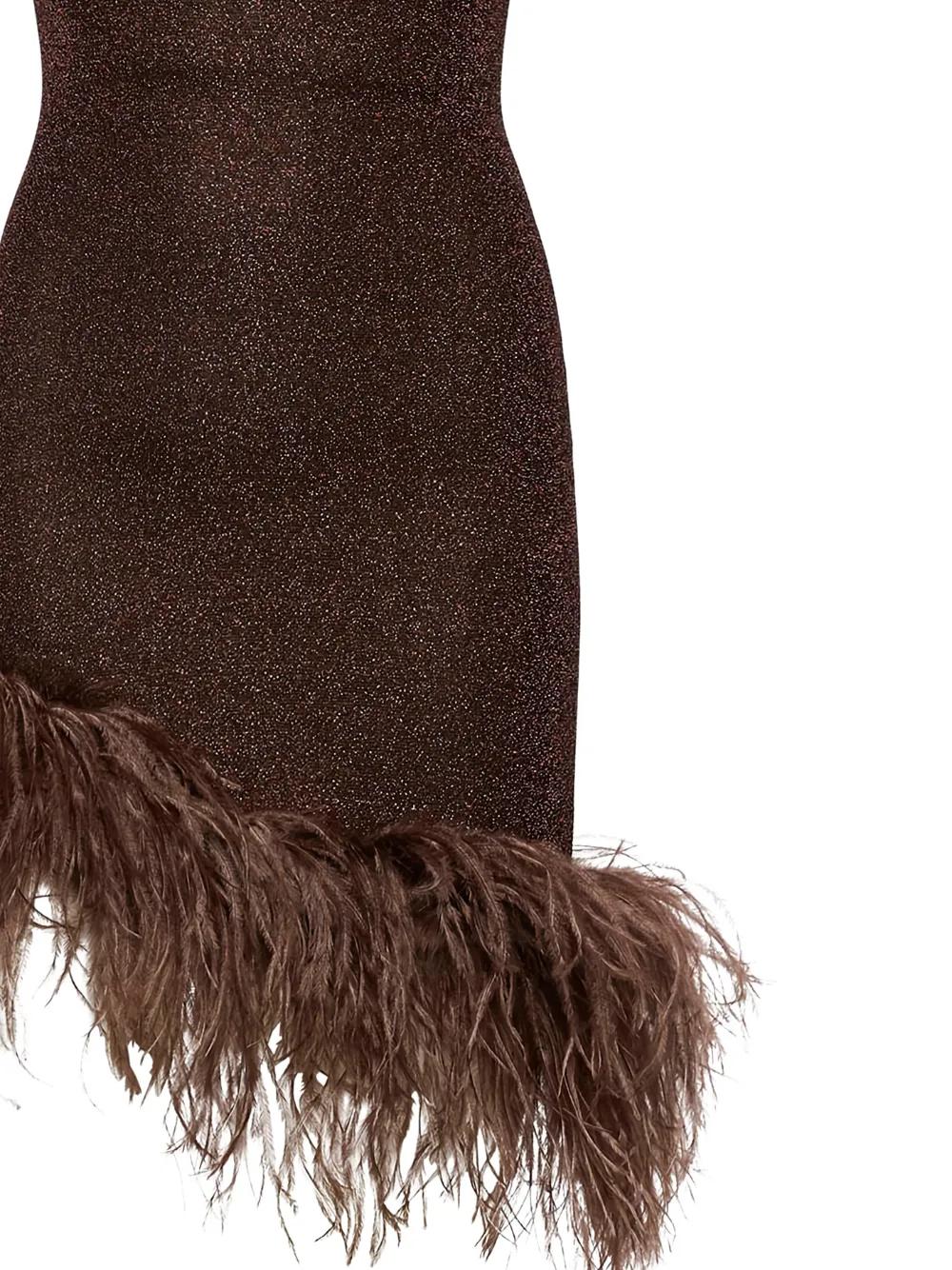 Osree Lumire Plumage Mini Dress in Brown | Lyst