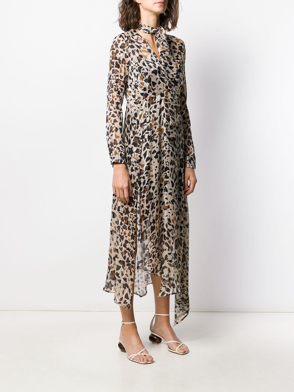 Pinko Leopard Print Plissé Dress | Lyst