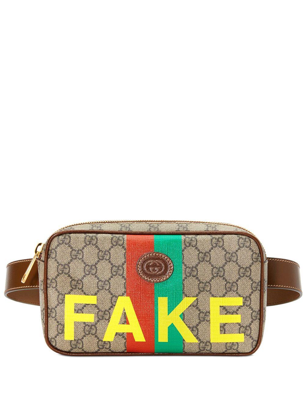 Sac ceinture imprim Fake Not Supr me GG Gucci pour homme en
