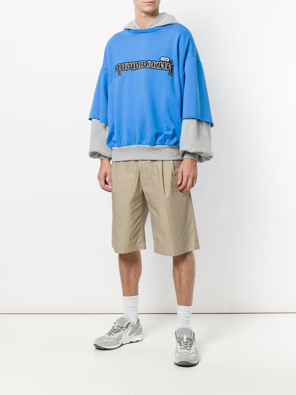 gosha rubchinskiy layered moletom com capuz