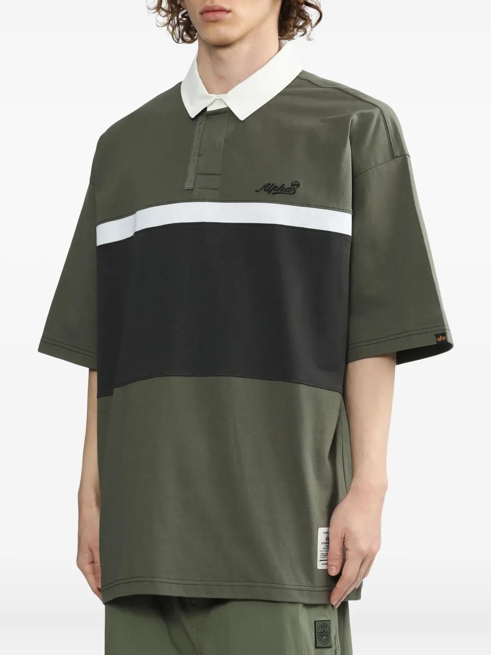 Alpha Industries Panelled Rugby Polo Shirt in Black for Men | Lyst