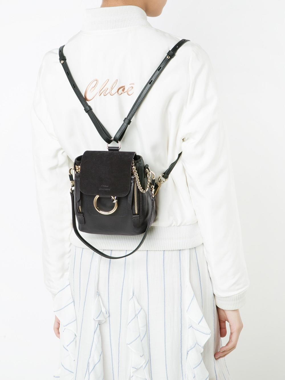 chloe faye black backpack