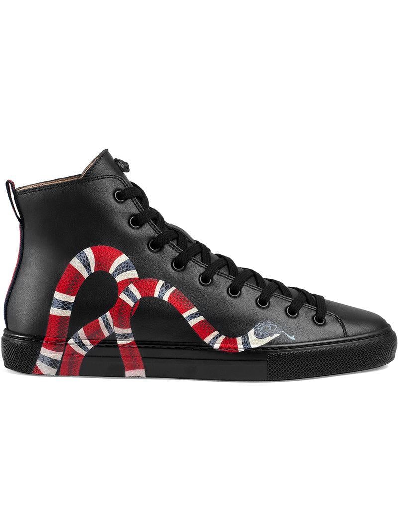 Sneakers alte con serpente di Gucci in Nero | Lyst