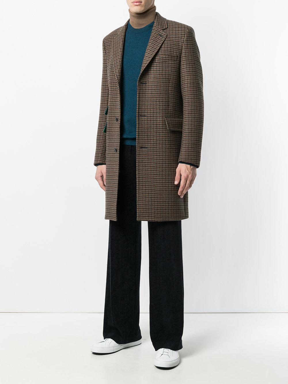 Lyst - Paul Smith Single-breasted Check Coat in Brown for Men