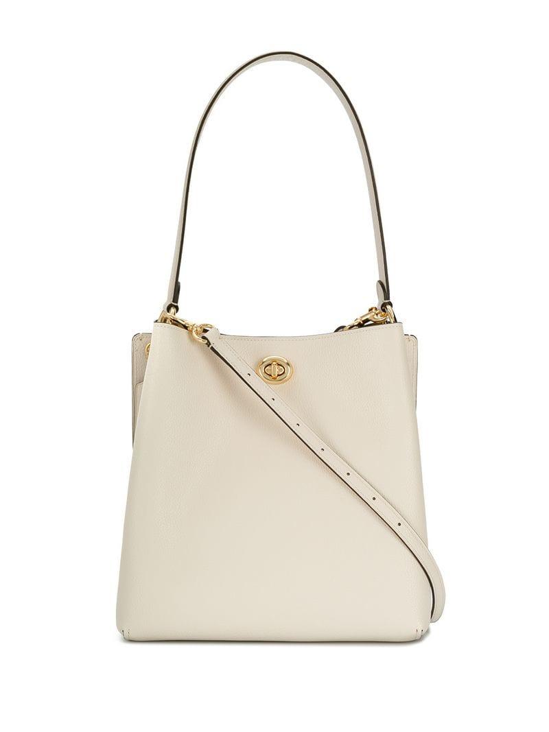 COACH Leather Charlie Bucket Bag in White - Lyst