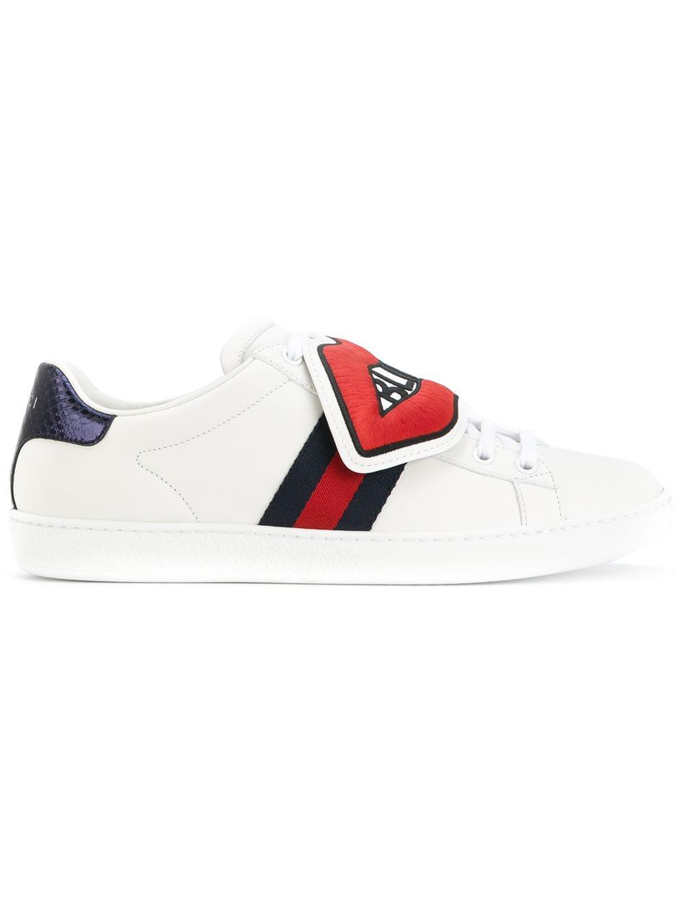 Baskets Ace à patch Blind for Love Cuir Gucci en coloris Blanc - Lyst