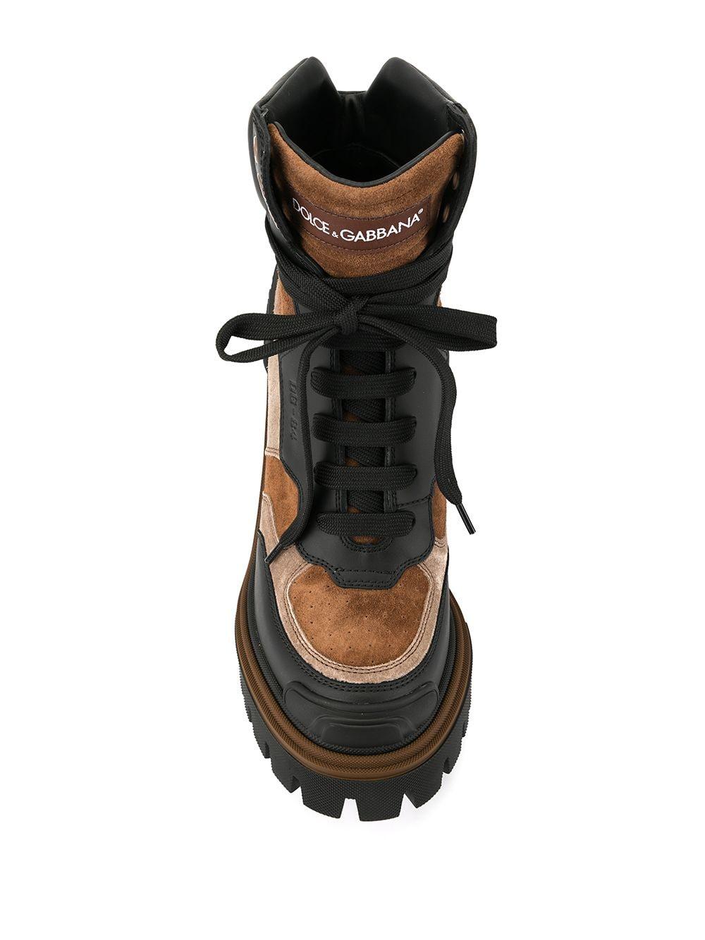 Dolce & Gabbana Rubber Trekking Boots in Brown - Lyst