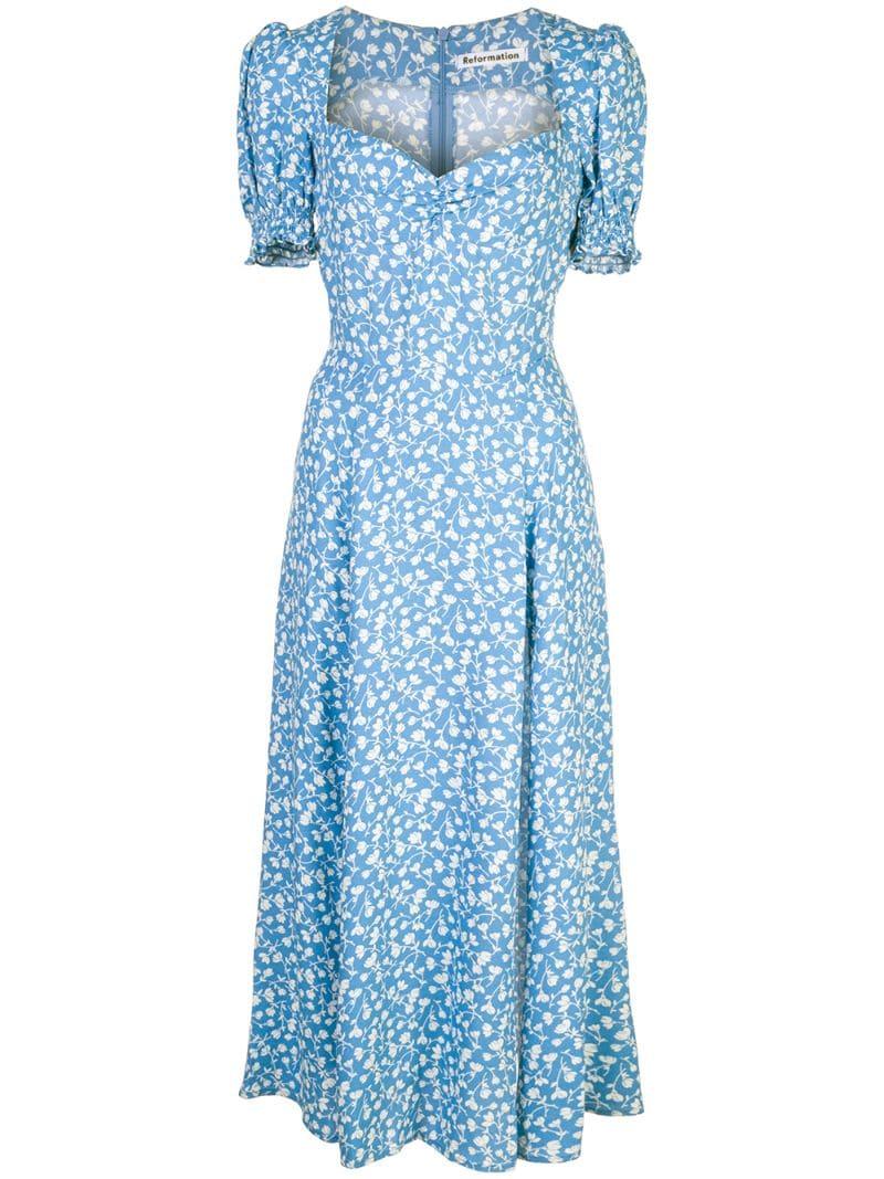 Reformation Lacey Dress in Blue - Lyst