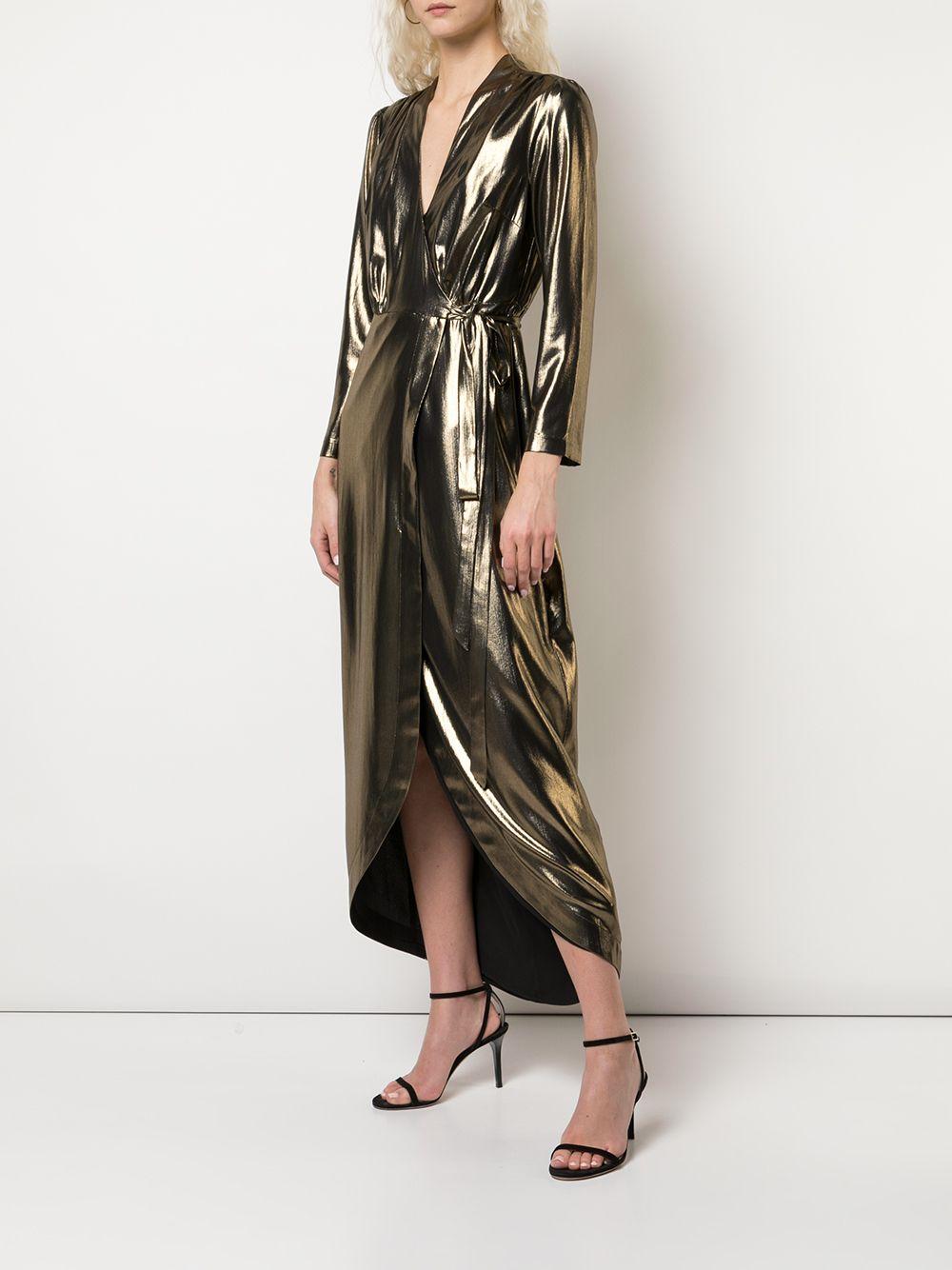 Wrap Dress in Metallic Gold (Metallic 