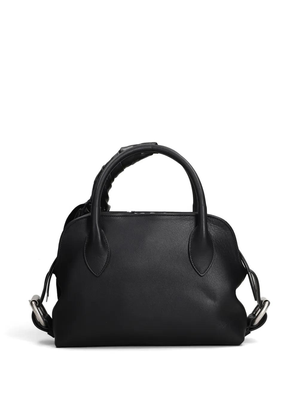 バッグ \"ann demeulemeester\"leather boston bag Ann Demeulemeester Blanche black rectangular leather boston bag