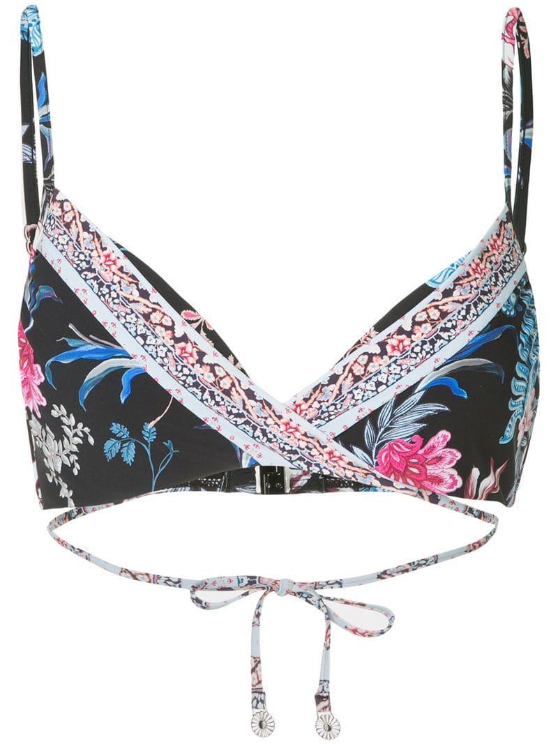 Seafolly Women's Water Garden Wrap Front Booster Bikini Top 