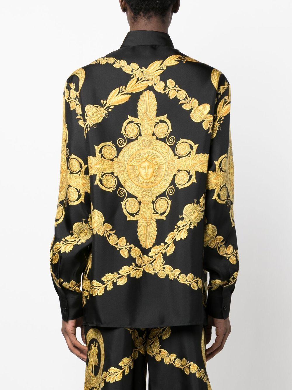 Versace Barocco Mask Shirt With Print in Gray for Men | Lyst