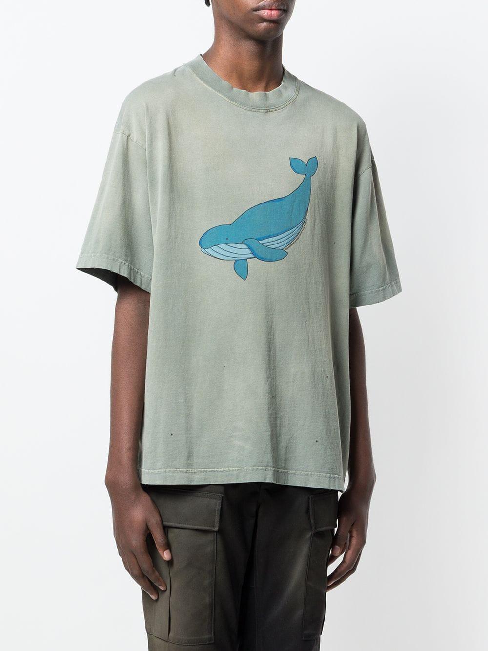 Balenciaga Cotton Exclusive To Farfetch - Whale Print T-shirt in Green for  Men - Lyst