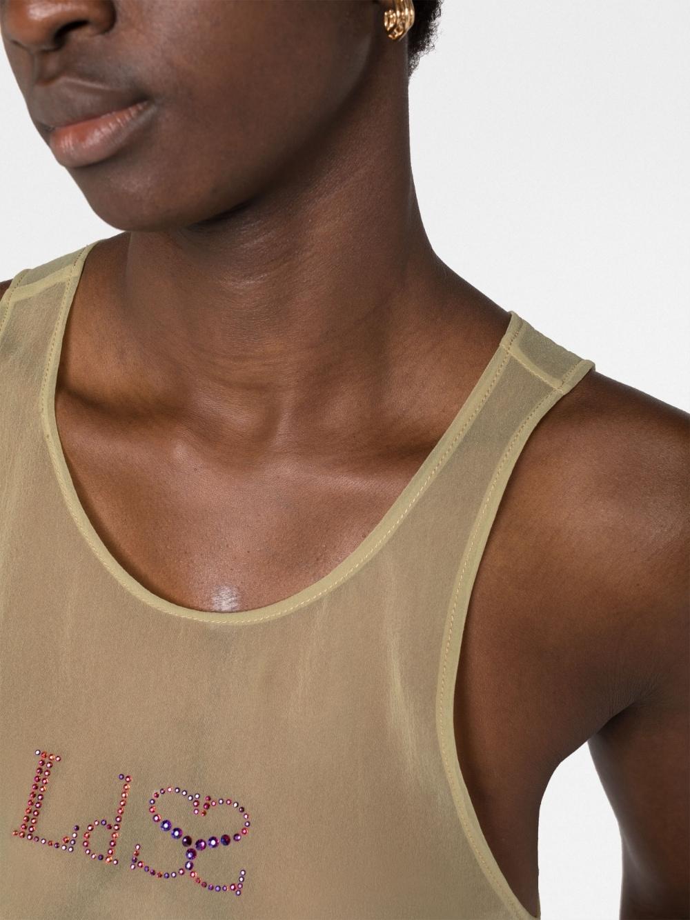 Ludovic de Saint Sernin Logo-embellished Semi-sheer Tank Top in Natural |  Lyst