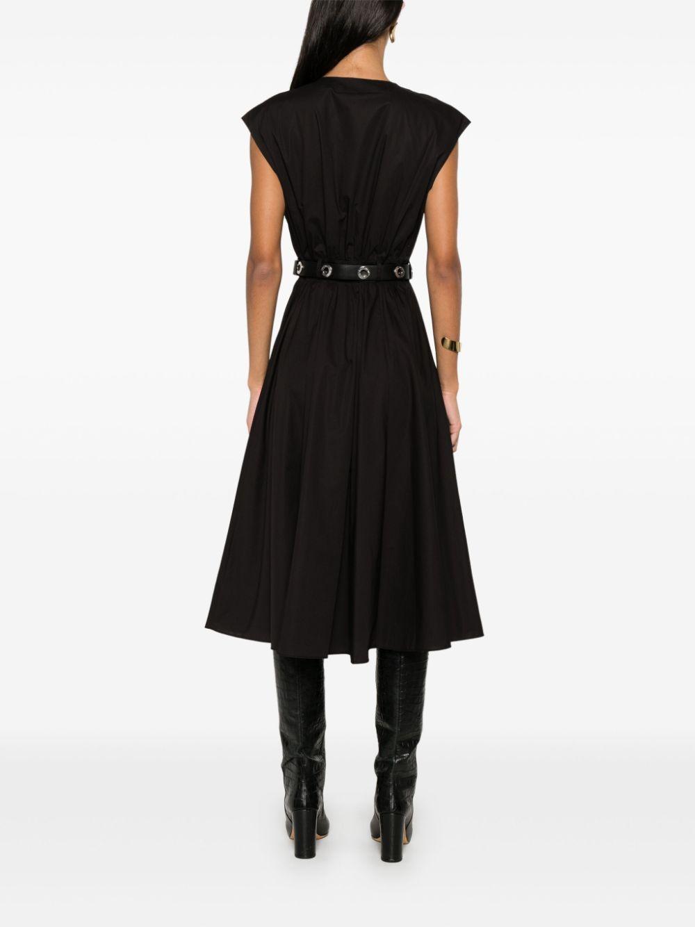 michael kors belted midi dress Michael Kors Collection Sleeveless Belted Midi-Dress