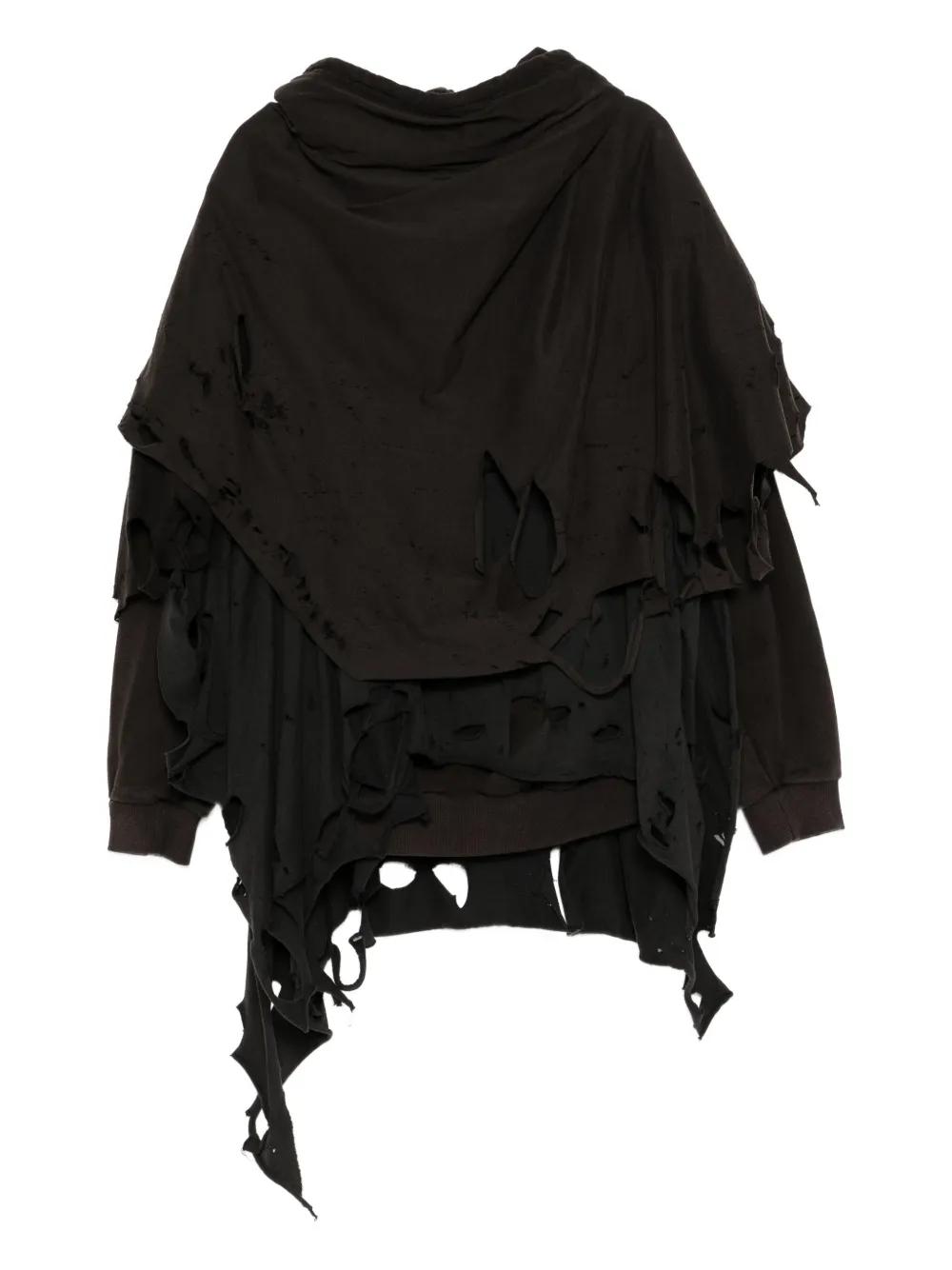 Doublet Phantom Frayed Hoodie in Black for Men | Lyst