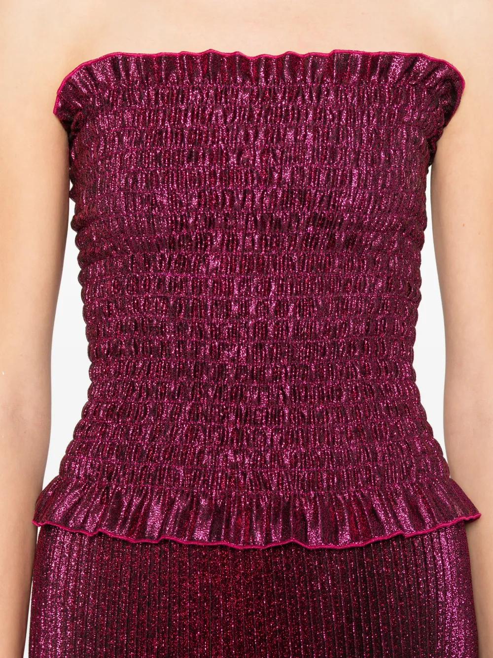 L'ide Maya Shirred Gown in Purple | Lyst UK