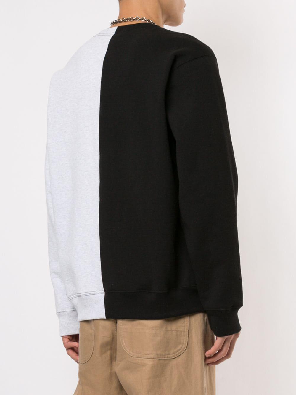 Supreme Cotton Split Crew Neck Sweatshirt in Black for Men | Lyst