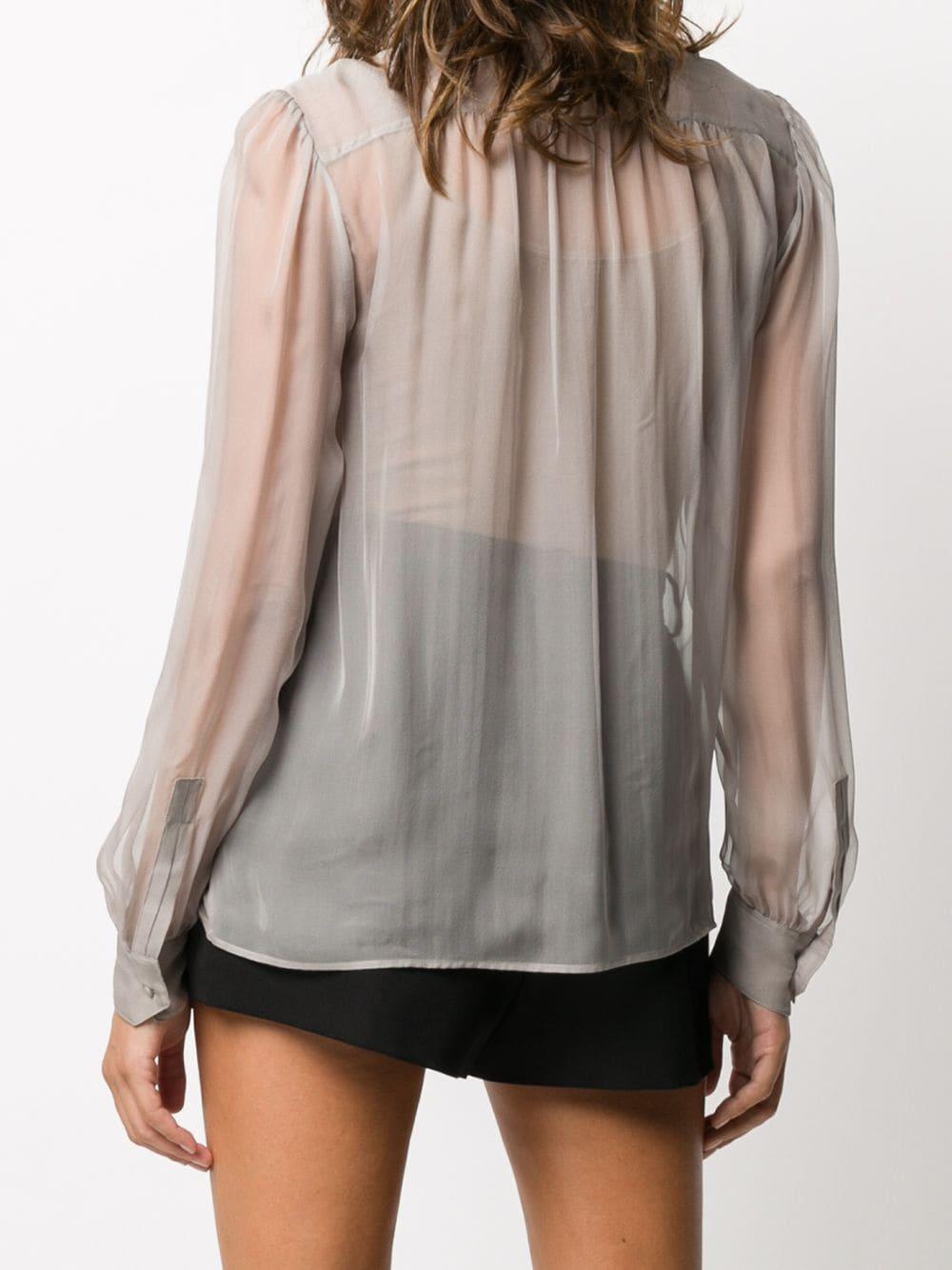 grey sheer blouse