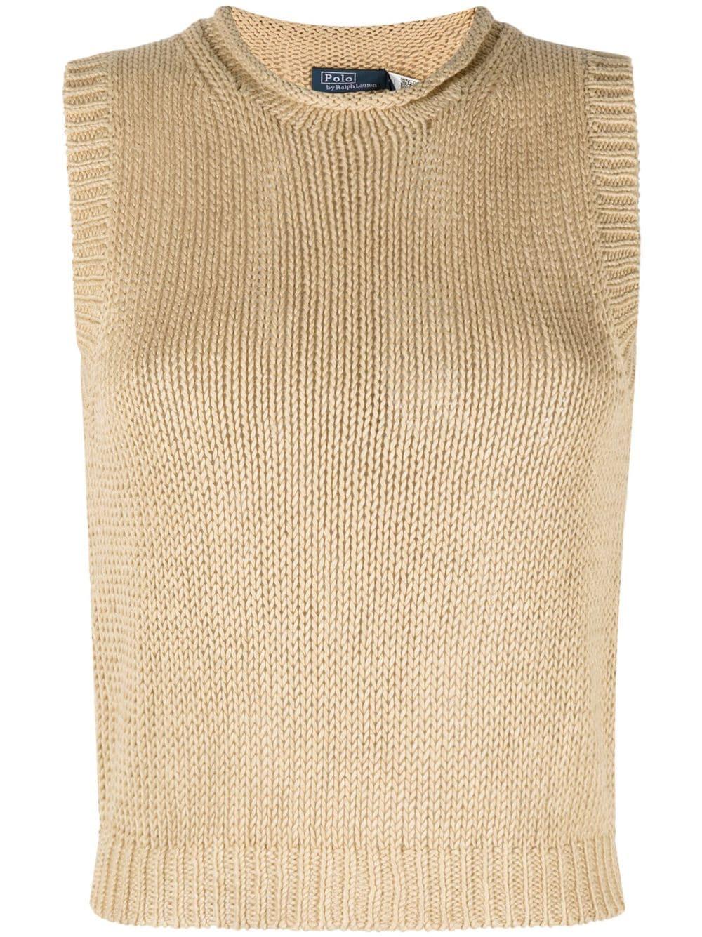 Polo Ralph Lauren Sleeveless Knitted Top in Natural Lyst