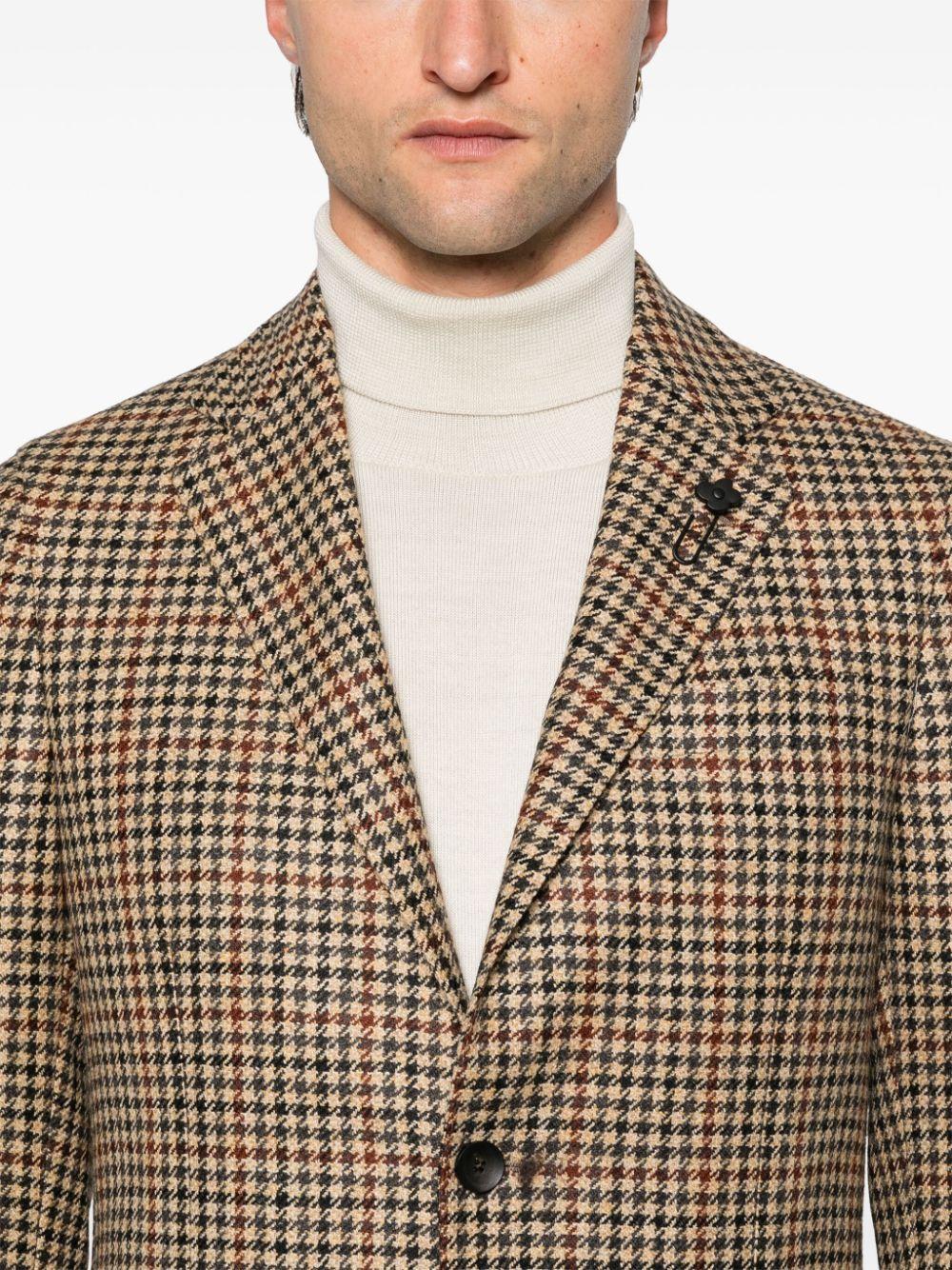 ラルディーニジャケット×ハウンドトゥースブラック×ブラウン