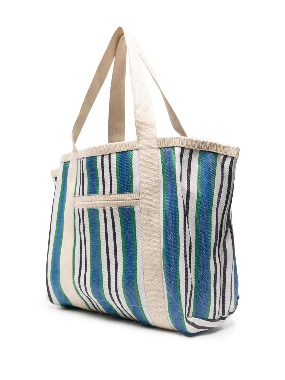 【ISABEL MARANT】DARWEN Stripe Logo Tote Bag Blue isabel-marant-blue-Darwen-