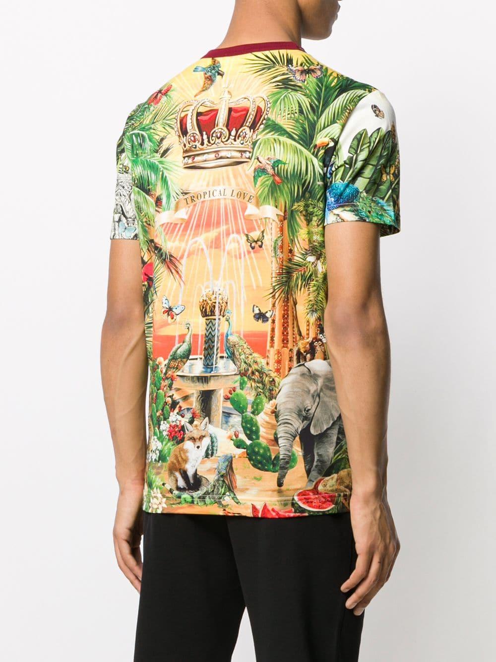 Dolce & Gabbana Dg King Graphic Print T-shirt in Green for Men | Lyst