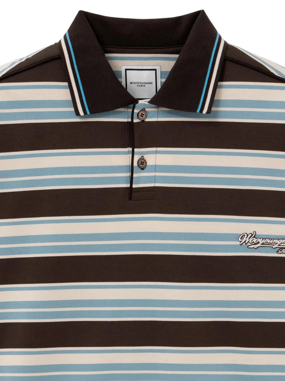 完売品 Wooyoungmi Long Sleeve Patch Polo WOOYOUNGMI Black 'Paris Seoul' Polo Wooyoungmi