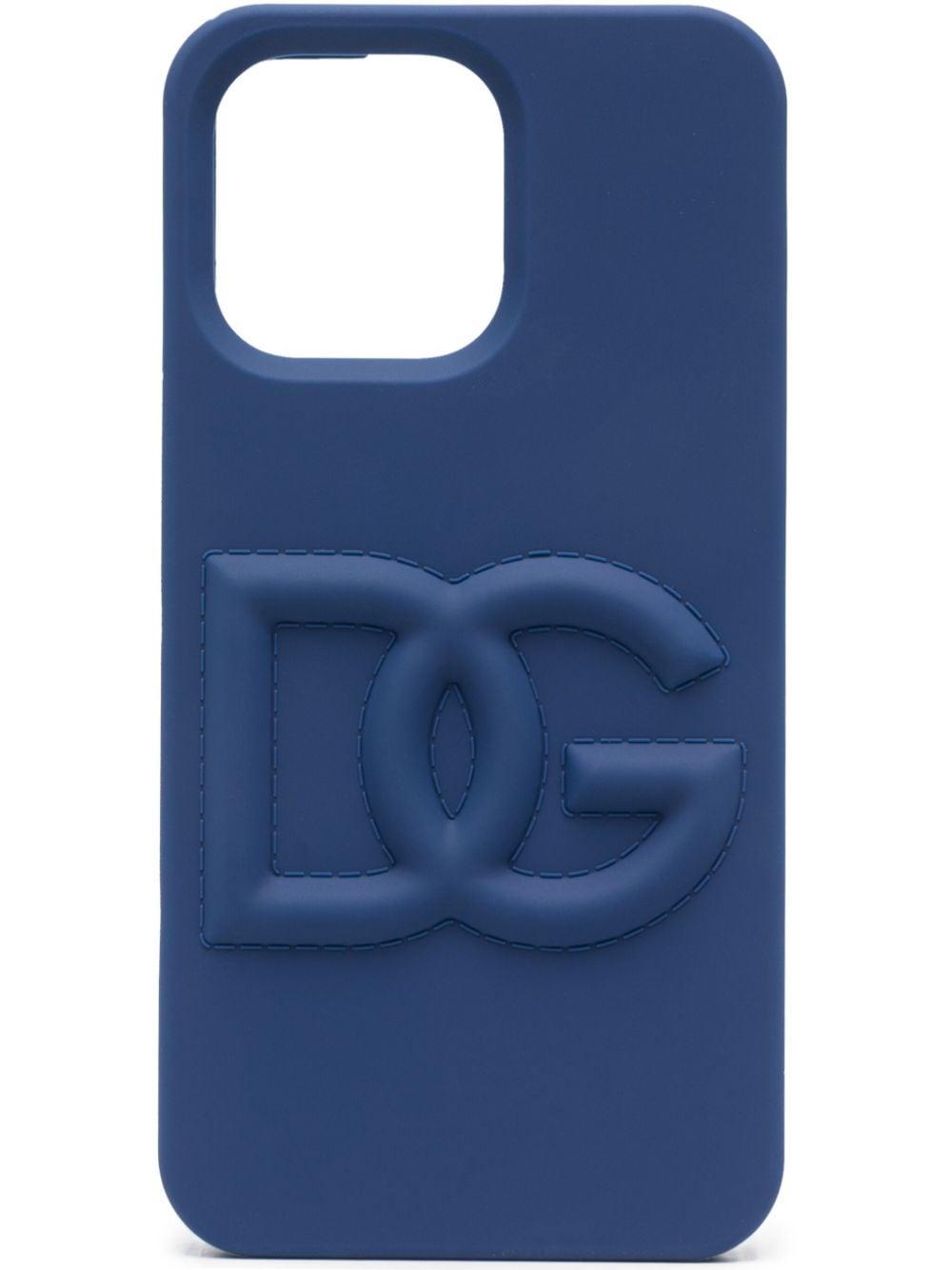Dolce & Gabbana Logo-embossed Iphone 14 Pro Case in Blue for Men
