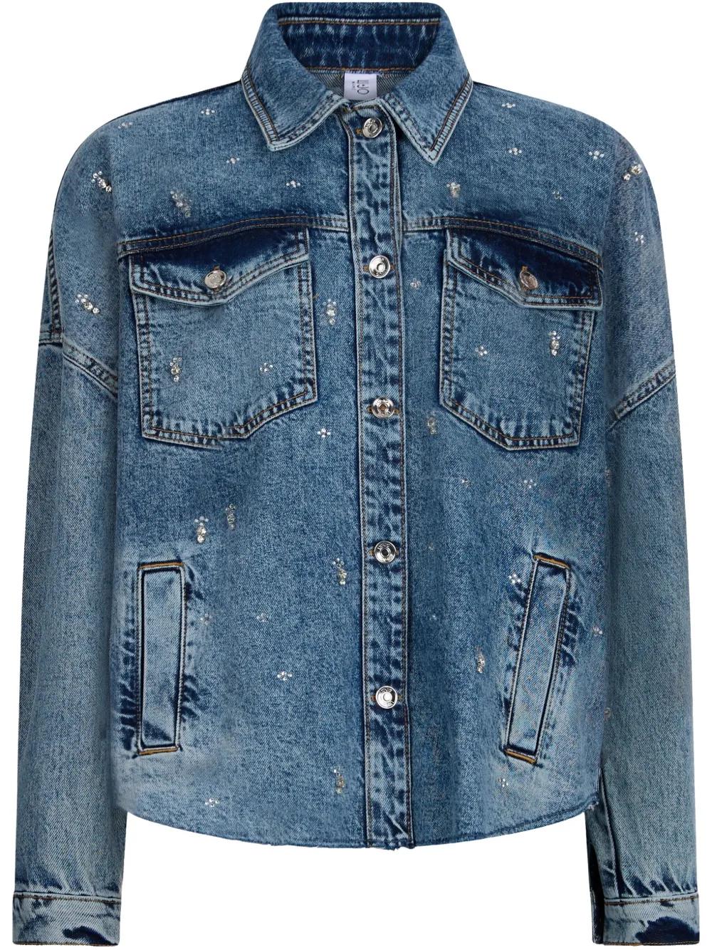 LIU JO デニムジャケット LIU JO rhinestone-embellished Denim Jacket | Black | FARFETCH GE