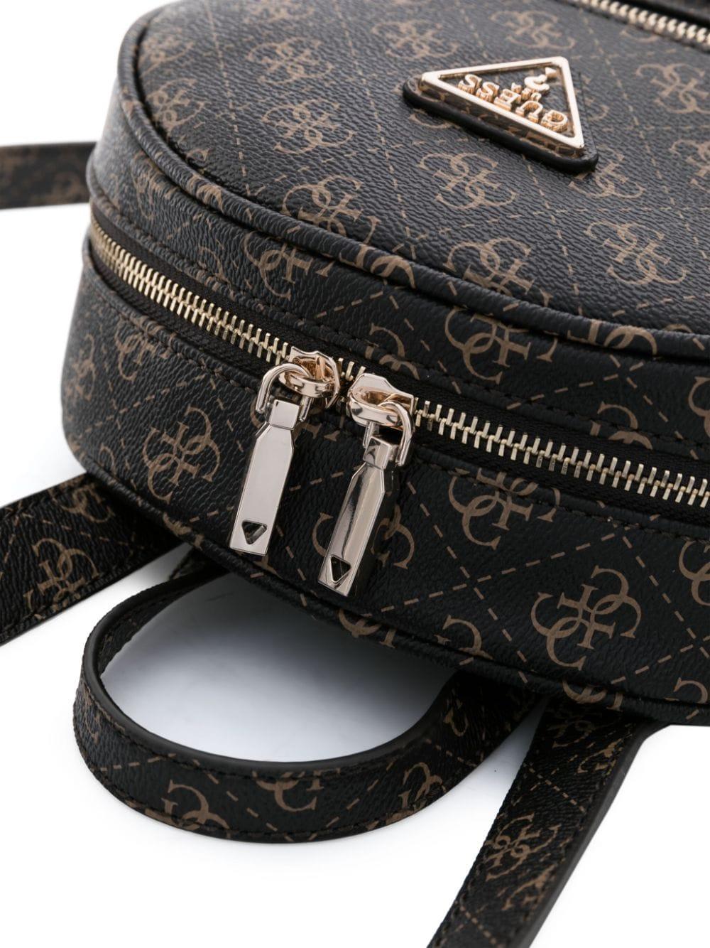 Guess USA Monogram-jacquard Faux-leather Backpack in Black | Lyst