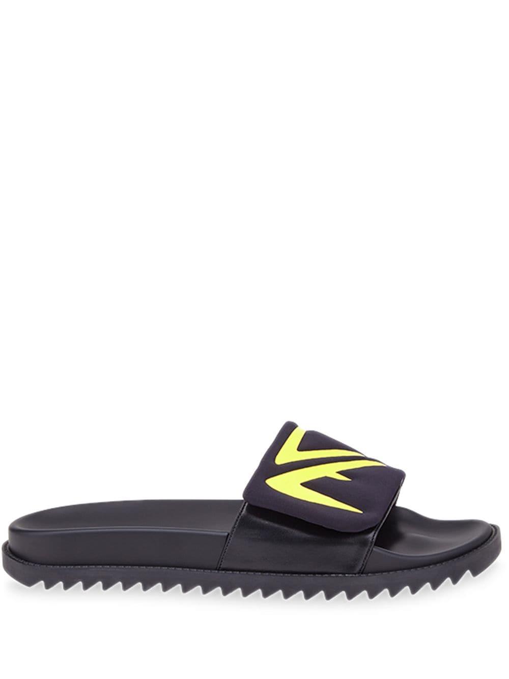 Fendi Diabolic Eyes Slides in Black for Men Lyst UK