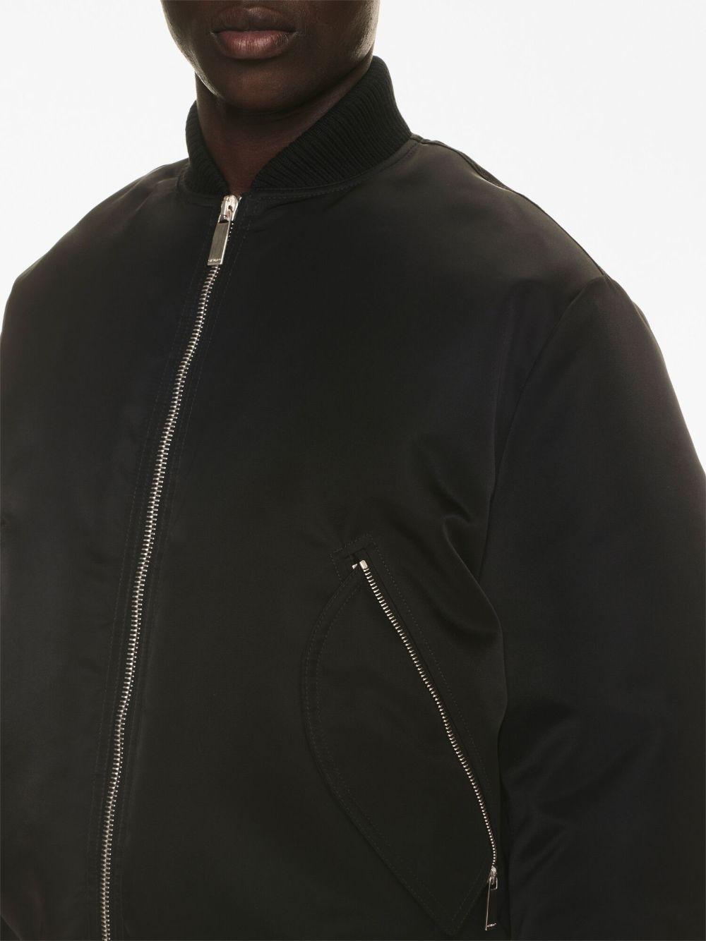Off-White c/o Virgil Abloh Zip Over Lea Bomber Jacket in Black for