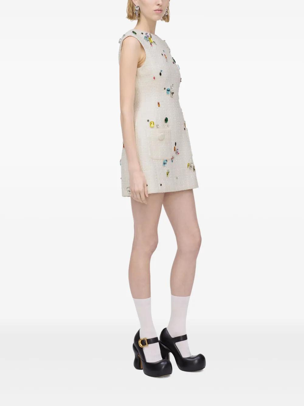 knee length dresses for ladies MARC JACOBS EMBROIDERED COTTON MINI DRESS (WITH SLIP ON DRESS) US 4 UK 8 main image 1