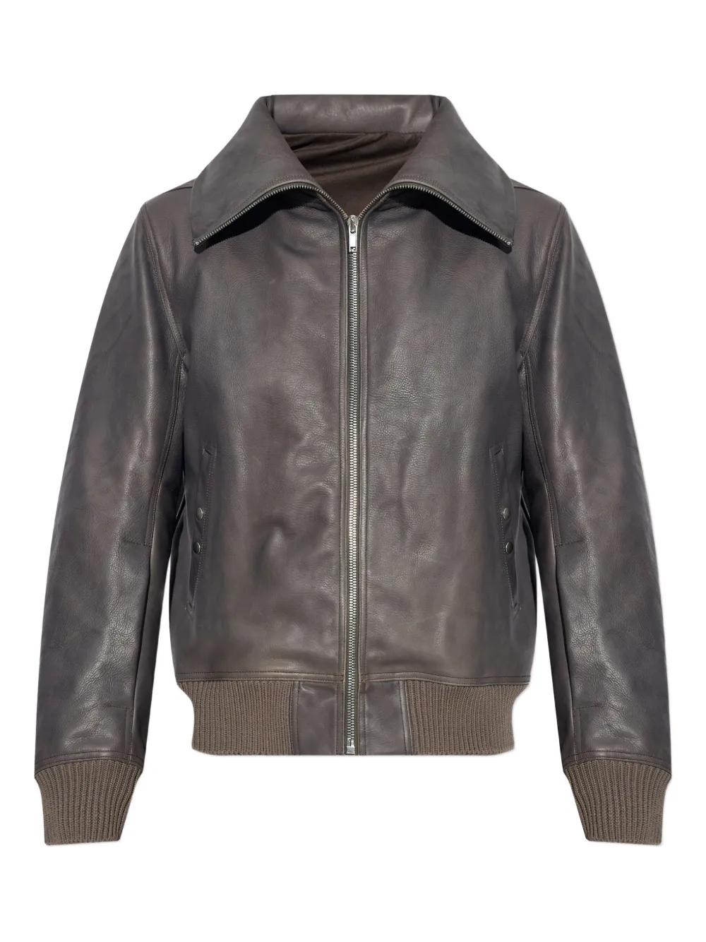リック　オウエンスのレザーブルゾンUS XS XS以下 RICK OWENS(リックオウエンス) レザージャケット(メンズ