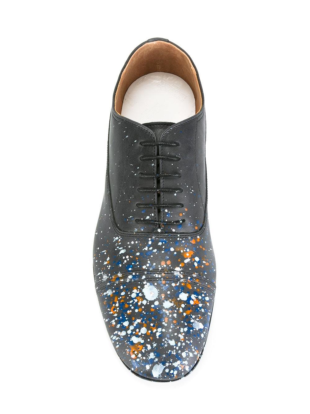 Maison Margiela Leather Paint Splatter Lace-up Shoes in ...