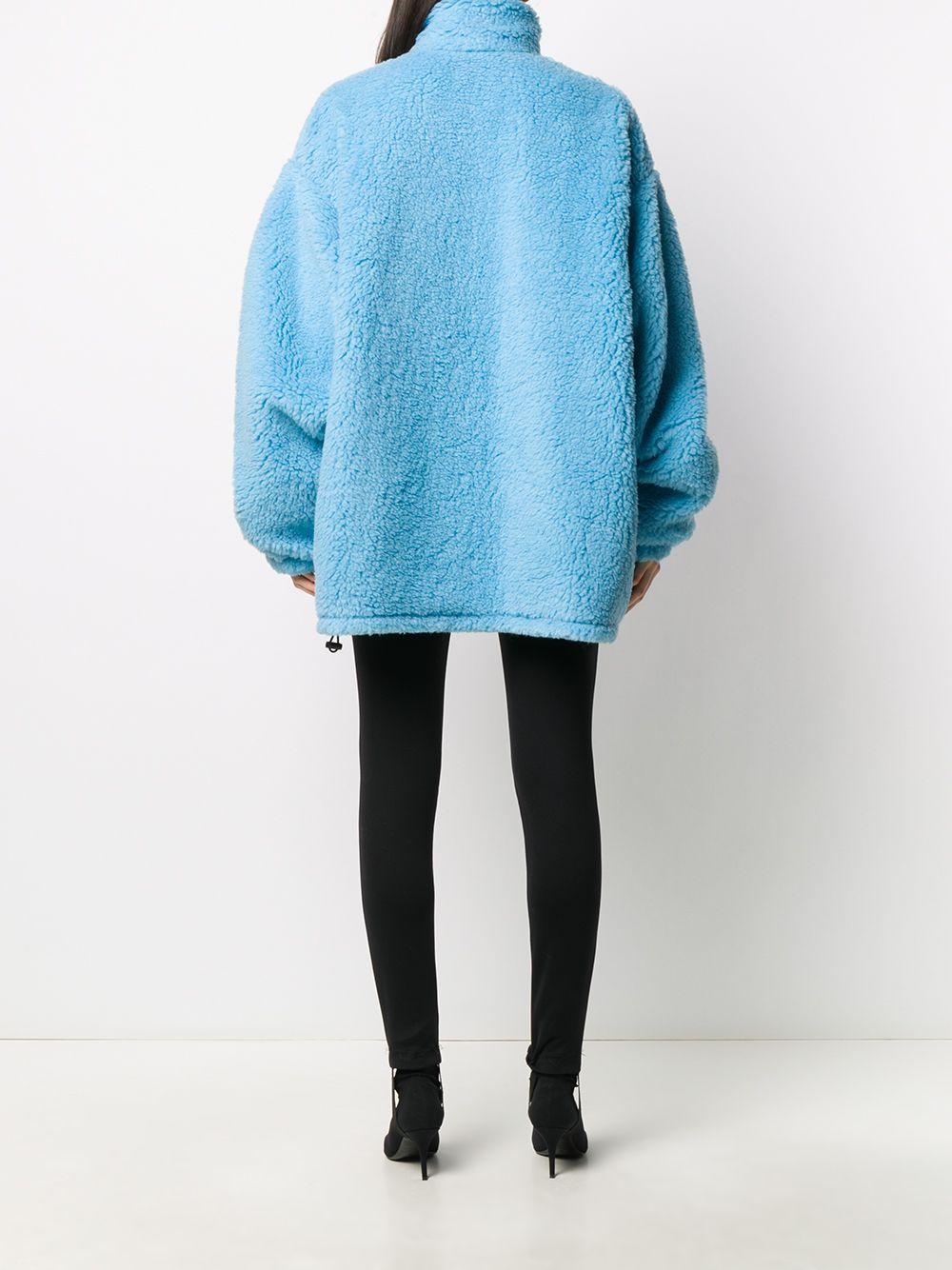 Balenciaga Fleece Mantel im Oversized-Look in Blau - Lyst