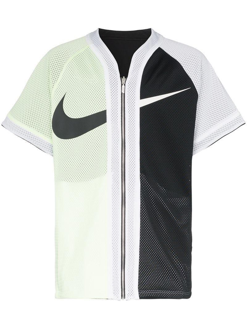 Nike Cotton Reversible Baseball-style Zipped T-shirt in White for Men | Lyst