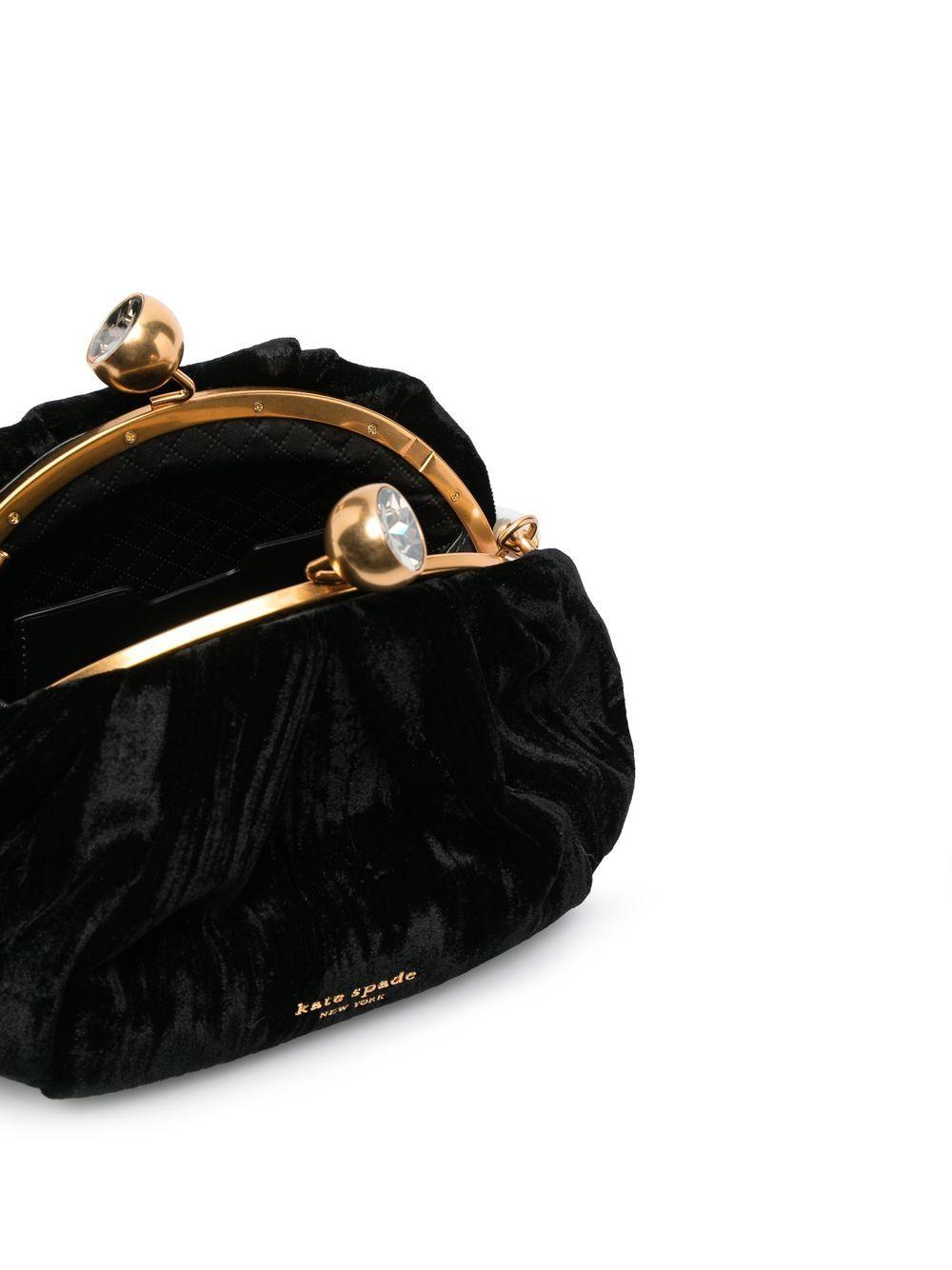 Kate spade black store velvet purse