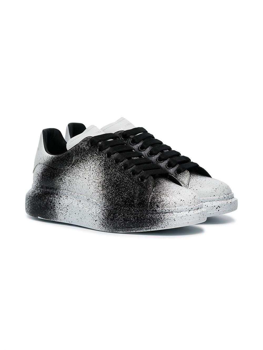 Alexander McQueen Black And White Sprayed Tint Print Leather Sneakers for  Men | Lyst