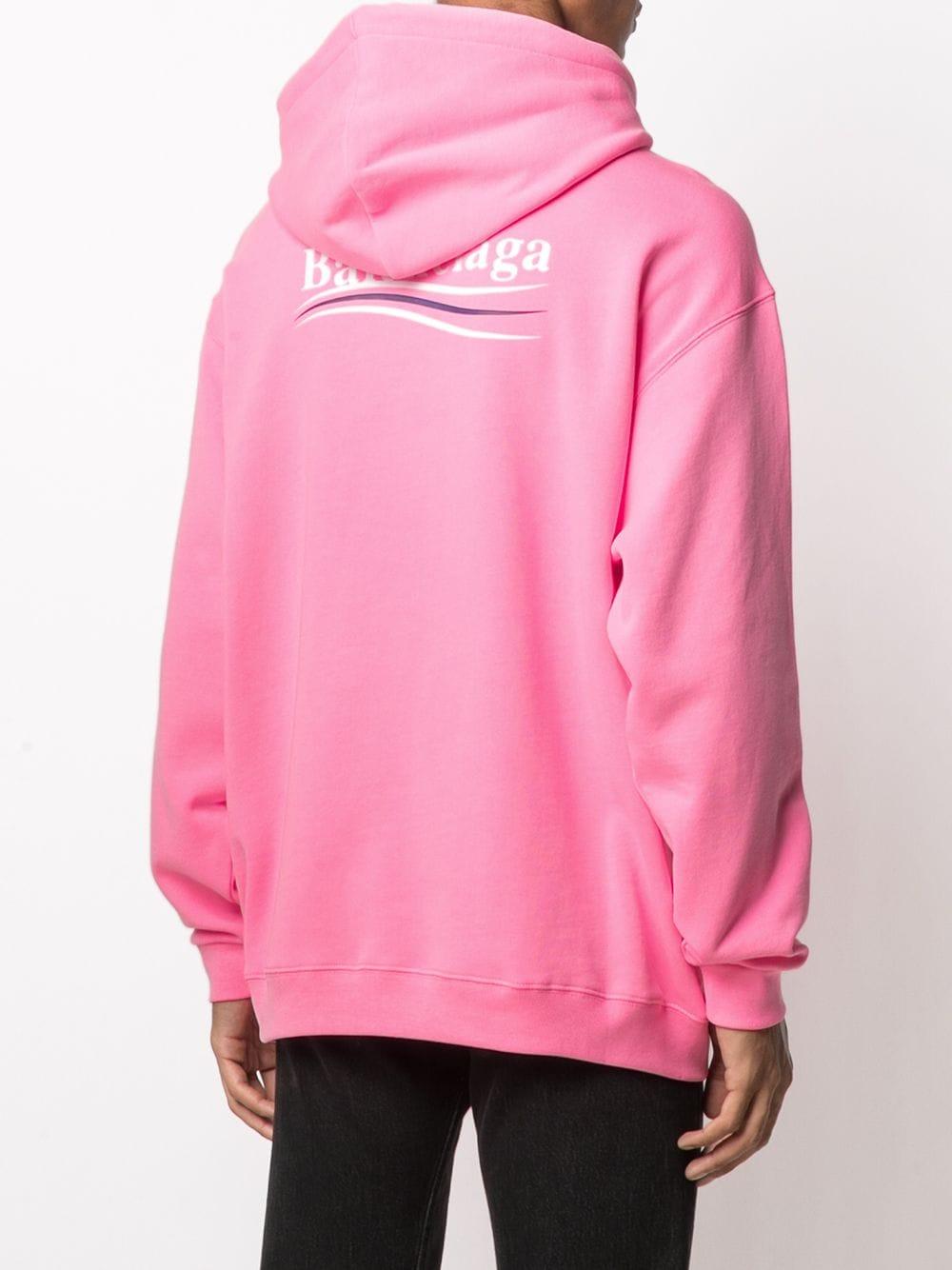 Balenciaga Cotton Campaign Logo Hoodie in Pink for Men - Lyst