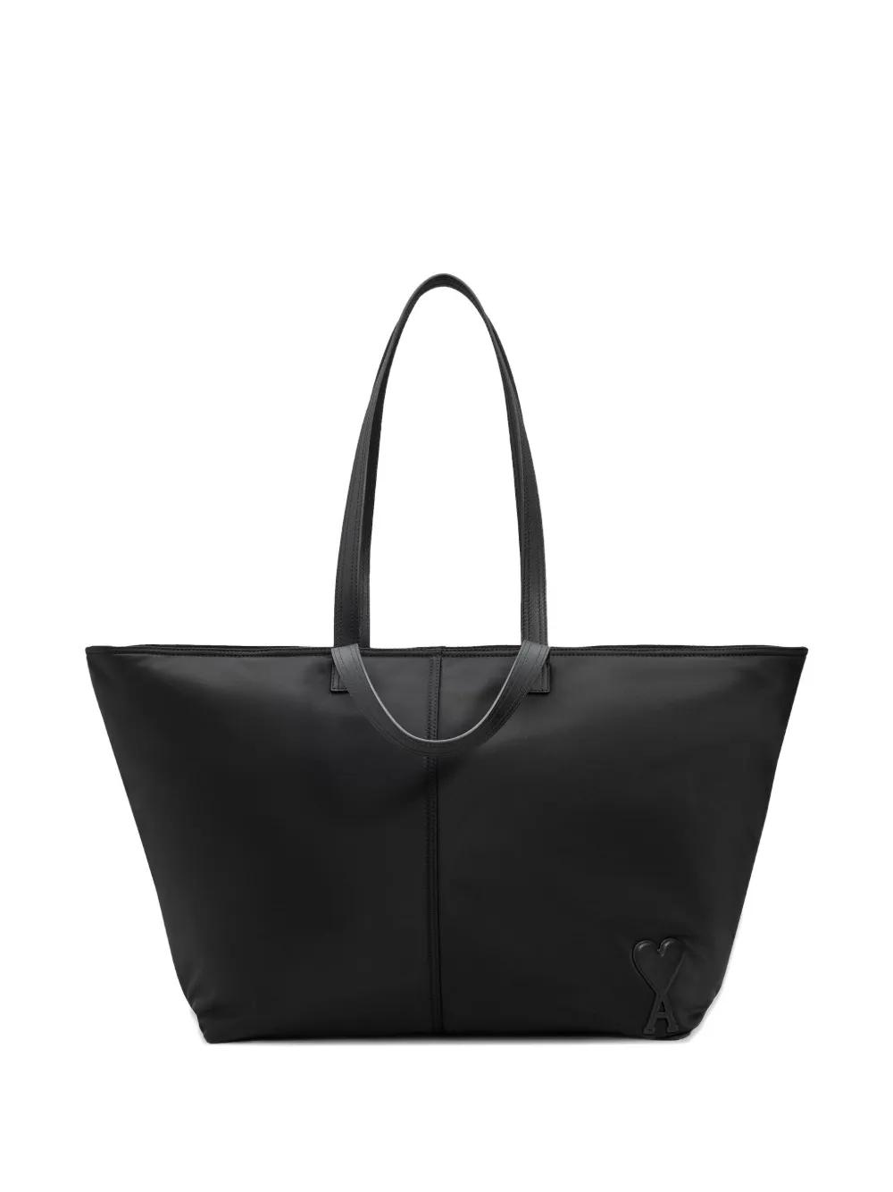 ＊人気＊ AMI PARIS    Midi トートバッグ ブラック レザー ミディ トートバッグ ブラック | AMI PARIS