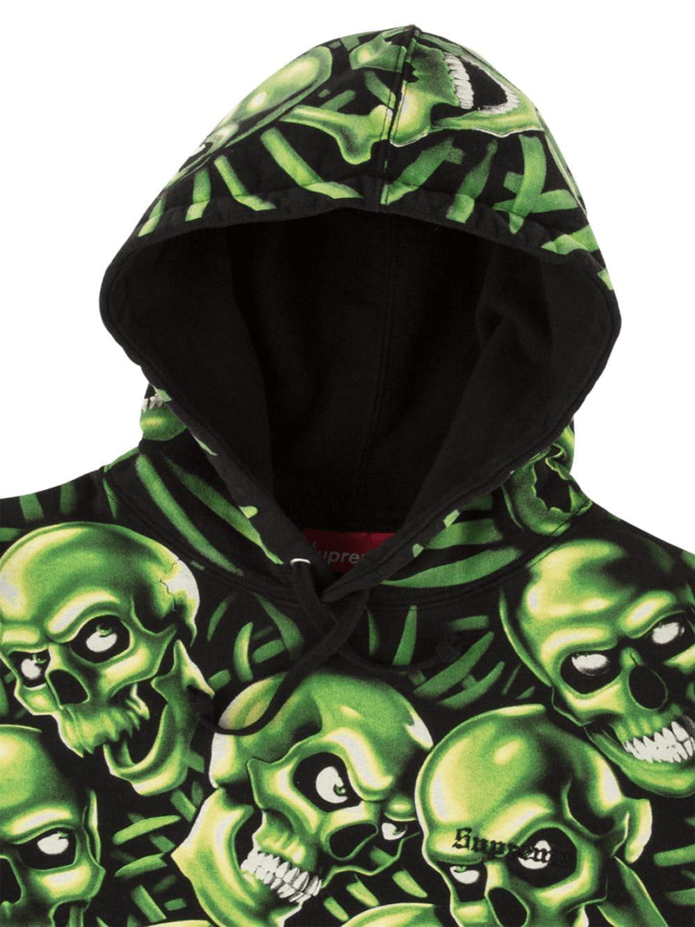 supreme green skull hoodie